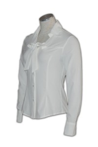 R111 custom business blouses ruffles design